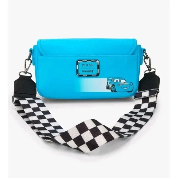 NWT Loungefly Disney Pixars Cars McQueen Dinoco Light-Up Crossbody Bag & WALLET - Picture 5 of 11